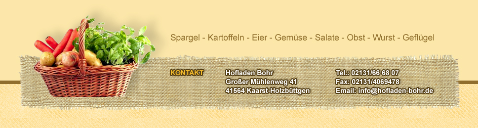 Hofladen Bohr - Kontakt